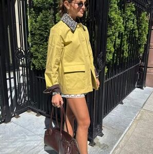 Veronica Beard Arlen Dickey Embellished Cotton-poplin Jacket Yellow